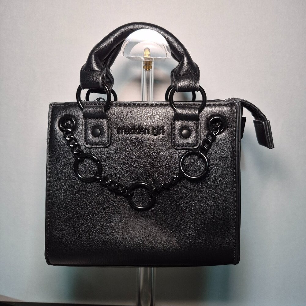 Madden Girl black mini tote bag